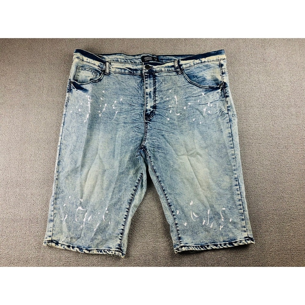 Trestles‎ Supply Co Jean Shorts Men 44 Blue Acid Wash Splatter Denim Streetwear